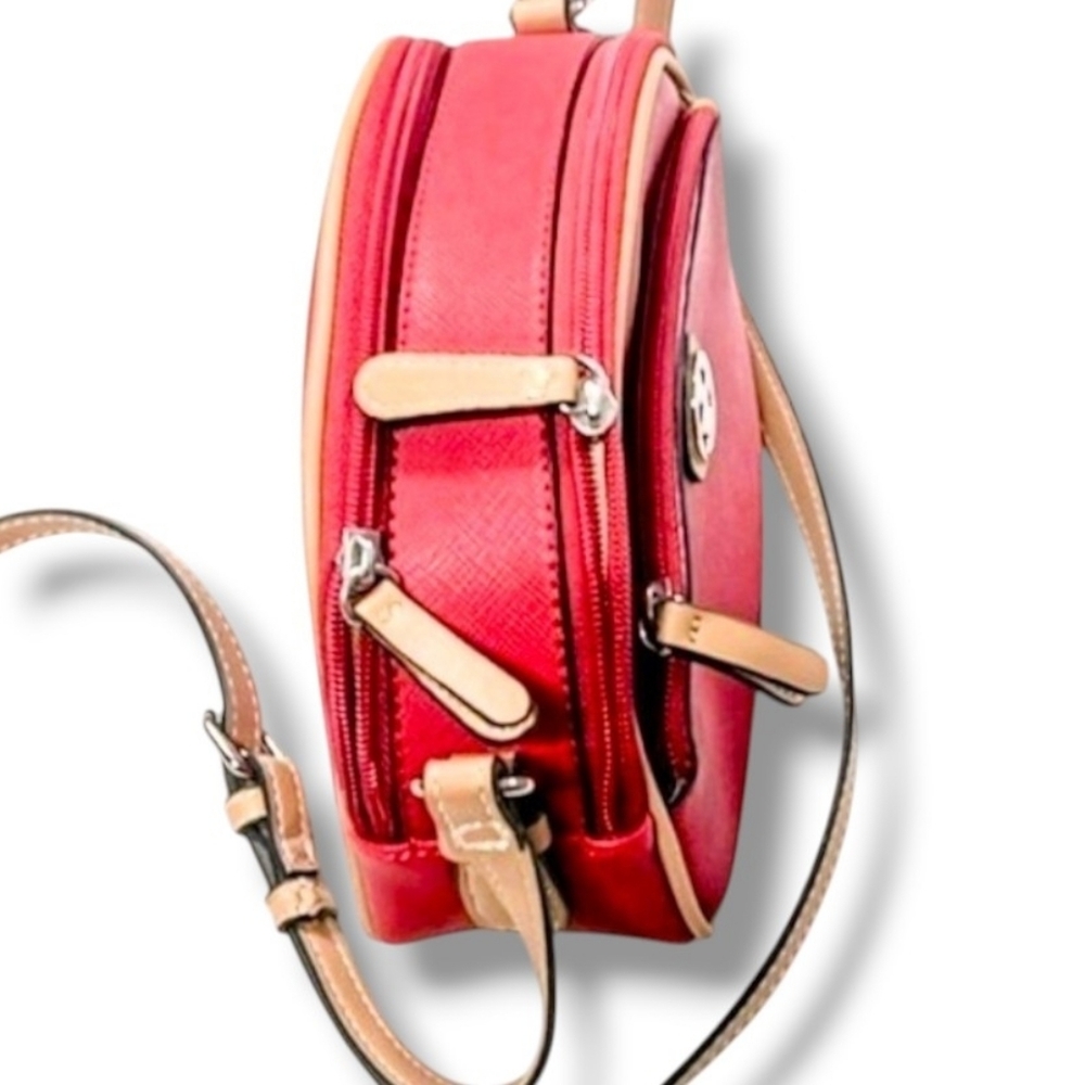 👛Giani Bernini Red and Tan Crossbody Bag Like New - Picture 3 of 6